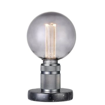 Halo bordlampe, Gun Black / Marmor fot