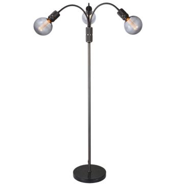 Halo 3 gulvlampe, høyde 140 cm, Gun Black / Marmor fot