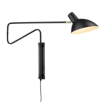 Metropole Deluxe (L) vegglampe med svingarm, høyde 68 cm, Sort