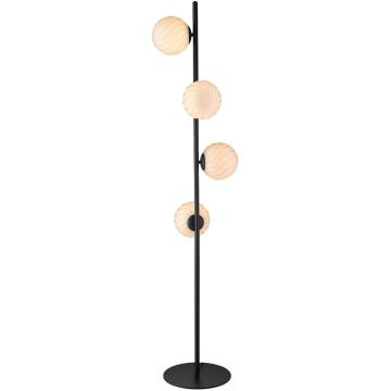 Twist 4 gulvlampe, høyde 150 cm, Opalhvit / Sort