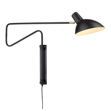 Metropole Deluxe (S) vegglampe med svingarm, høyde 36 cm, Sort