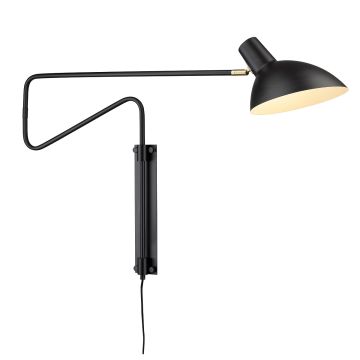 Metropole Deluxe (M) vegglampe med svingarm, høyde 48 cm, Sort
