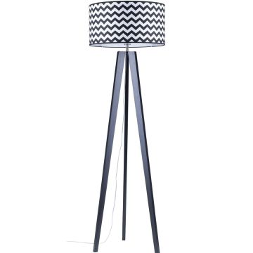 Lotta Zigzag gulvlampe, høyde 160 cm, Sort / Flerfarget tekstil (begrenset antall)
