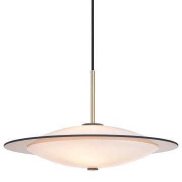 Orbit takpendel, diameter 40 cm, Opalhvitt glass / Antikk messing