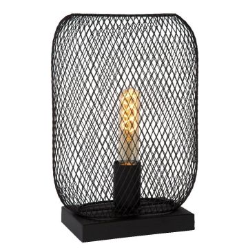 Mesh oval bordlampe, høyde 32 cm, Sort