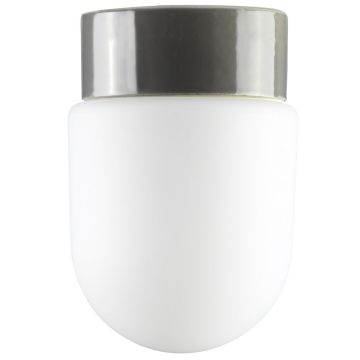 Contrast Fridhem taklampe E27 IP54, høyde 18 cm, Matt opalhvitt glass