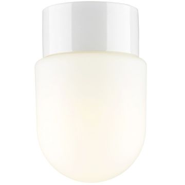 Contrast Fridhem Badstu taklampe E27 IP44, høyde 17 cm, Matt opalhvitt glass