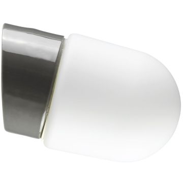 Contrast Fridhem vegglampe IP54, fremspring 18 cm, dimbar LED 3000K, Matt opalhvitt glass, Grå