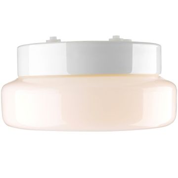 Classic Badstu taklampe E27 IP44, diameter 24 cm, Blankt opalhvitt glass