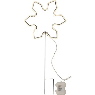 Neonsnowflake utendørs dekorasjon, høyde 60 cm, for batteri, med timer