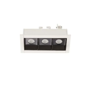 Bento 3 lineær downlight, lengde 9,4 cm, Hvit/Sort innside