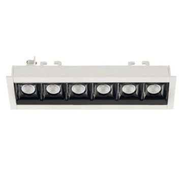 Bento 6 lineær downlight, lengde 17,3 cm, Hvit/Sort innside
