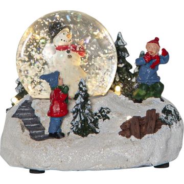 Winterville Globe med snømann, høyde 10 cm, for batteri, med timer