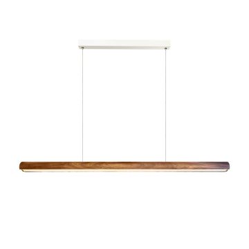 Akeno pendelskinne, 115 cm, mørkt tre / messing, Dimbar LED