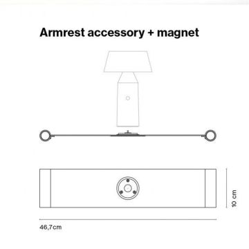 Armlene tilbehør med magnet