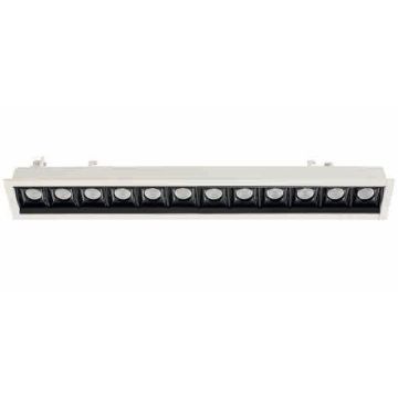 Bento 12 lineær downlight, lengde 33 cm, Hvit/Sort innside