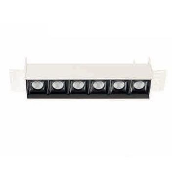 Bento 6 lineær downlight, trimless, Hvit/Sort innside
