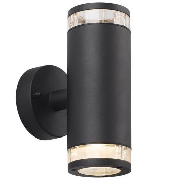 Birk dobbel vegglampe for GU10, Sort