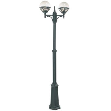 Bologna 362 lyktestolpe, høyde 165-254 cm, 2 lyktehoder, klar kuppel