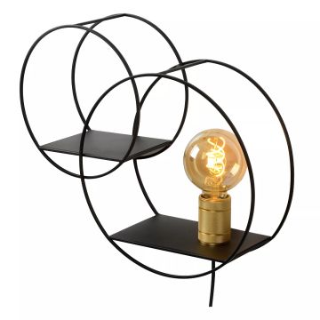 Circle vegglampe med hylle, lengde 43 cm