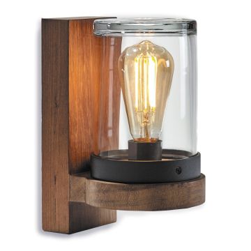 CLOCHE WALL TEAK HANDMADE CLEAR GLASS DECORATIVE LED BULB 220V/E27 300LM/2200K