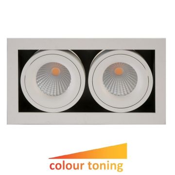 Dakota duo downlight, 30°, 2x6W LED, Colour toning, dimbar