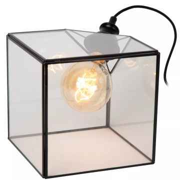 Davos bordlampe, høyde 20 cm, Sort / Klart glass