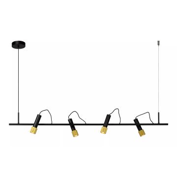 Duele 4 pendelskinne, lengde 140 cm, LED 3000K 1900lm, Sort/Gull