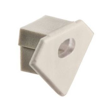 Endestykke 45° m/kabelhull for Aluminiumsprofil 45°