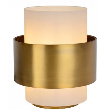 Firmin bordlampe, høyde 24 cm, Matt messing / Opalhvit