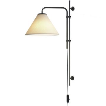 Funiculi A vegglampe med tekstilskjerm, høyde 60 cm