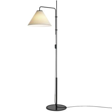 Funiculi gulvlampe med tekstilskjerm, høyde 158 cm