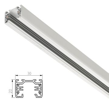 Global strømskinne 230V (1C), Matt hvit
