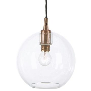 Gloria T1071 glasspendel, diameter 19 cm, Klart glass, Kobberfarget (begrenset antall)