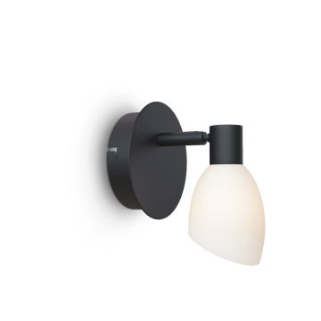 Cut vegglampe, opalt glass