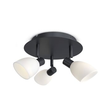 Cut trio taklampe, diameter 35 cm, Sort