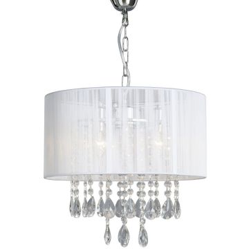 Hertug takpendel, diameter 40 cm, Hvit/Krom
