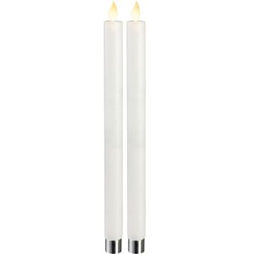 M-Twinkle kronelys 30 cm 2-pk, Hvit