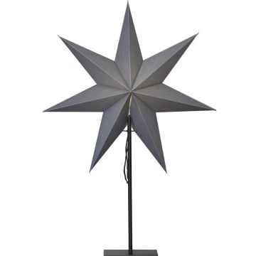 Ozen papirstjerne på fot, høyde 75 cm, Grå