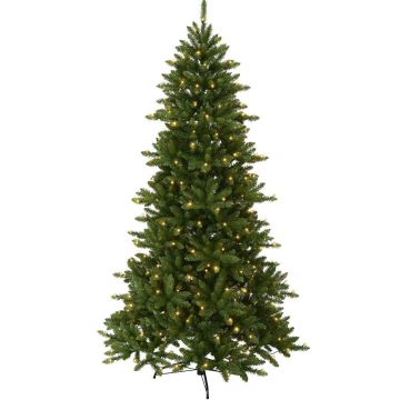 Juletre 210 cm, Minnesota, Hengslet, med LED (x280), Grønn