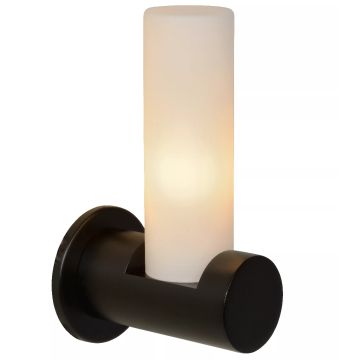 Jayla vegglampe for baderom IP44, høyde 19cm, Sort/Opalhvit