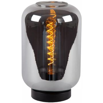 Joanet bordlampe, høyde 35 cm, Røykfarget glass