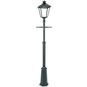 Norlys London Big 4124 lyktestolpe, høyde 191-279 cm, 1 lyktehode, LED 3000K 1392lm, Sort (RAL9005)