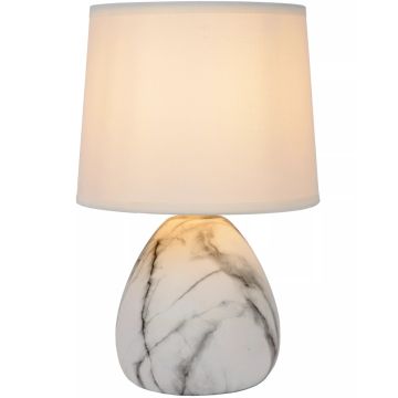 Marmo bordlampe, høyde 25 cm, Hvit