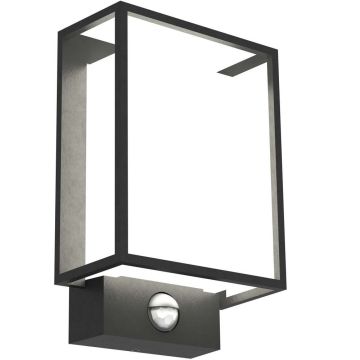 Nestor vegglampe, 8W LED 2700K 450lm, Sort, med bevegelsessensor
