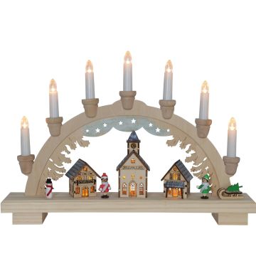Dassel stake med 7 lys, bredde 43 cm, lazercut