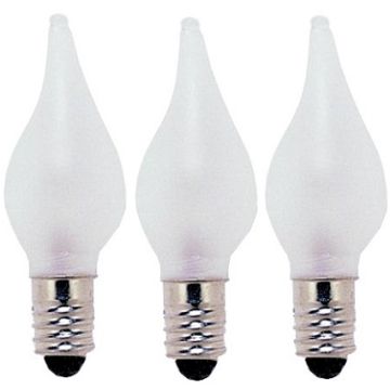Reservepære glødelampe 55V 3W E10 Frostet, 3-pk