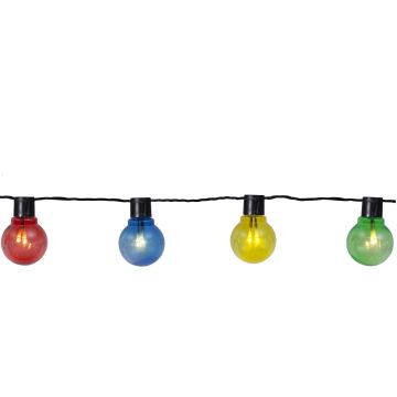 Partaj LED Lyslenke, Flerfargede kuler(x16), 450 cm, diameter 6 cm, Sort kabel
