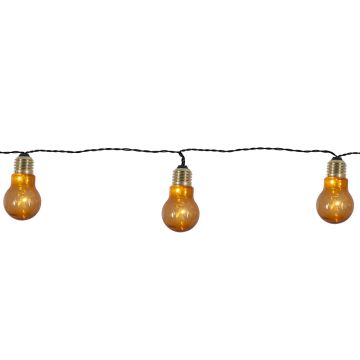 Party light Glow 5-lys, Sort kabel, for batteri, med timer (begrenset antall)