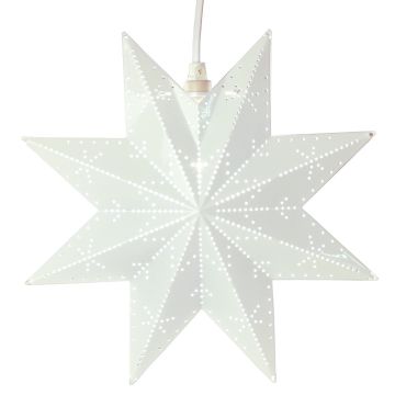 Metallstjerne Classic, høyde 28 cm, Hvit